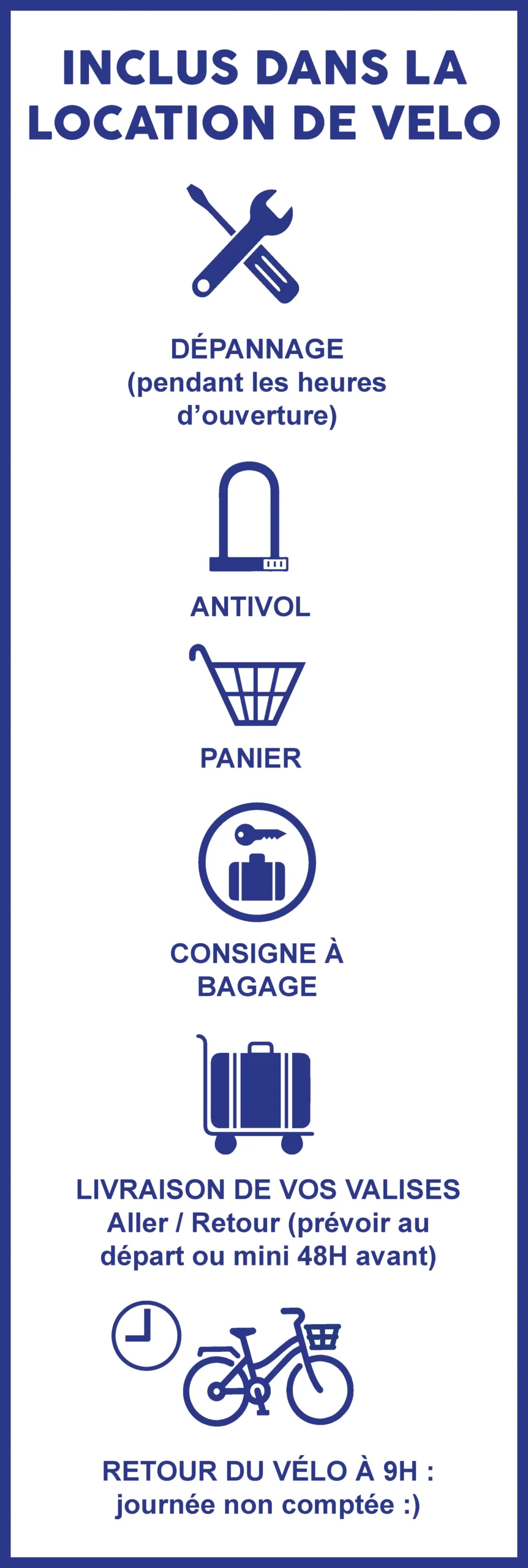 Inclus dans la location de vélo — L'Auto Bécane