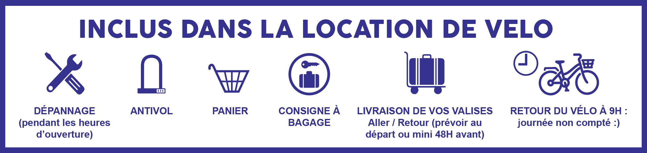 Inclus dans la location de vélo — L'Auto Bécane