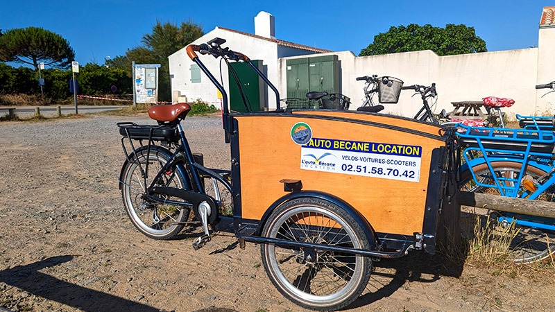 Vélo cargo sur l'île d'Yeu